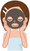 Poren verfeinern mit Gesichtsmaske Cartoon